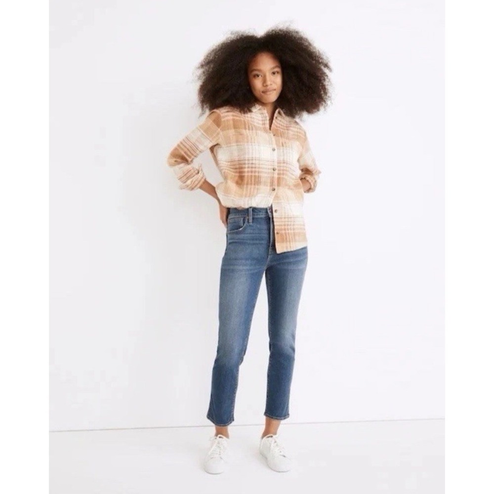 Madewell Stovepipe Straight Leg Jeans Denim Medium Wash 30 Stretch High Rise‎